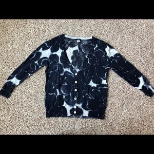 J.Crew Cardigan Deep Blue and White